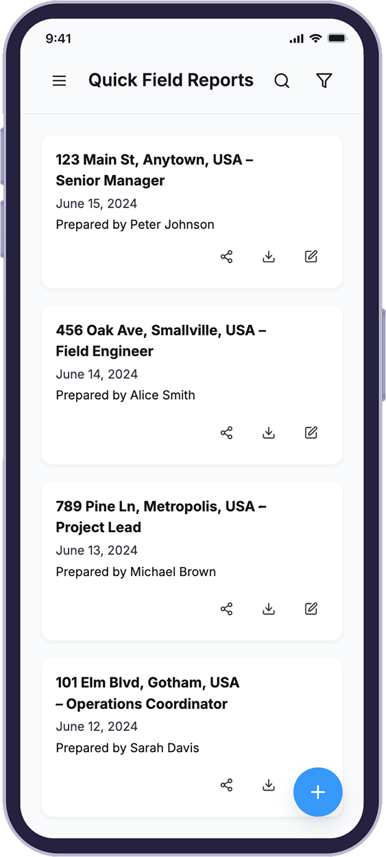 Quick Field Reports